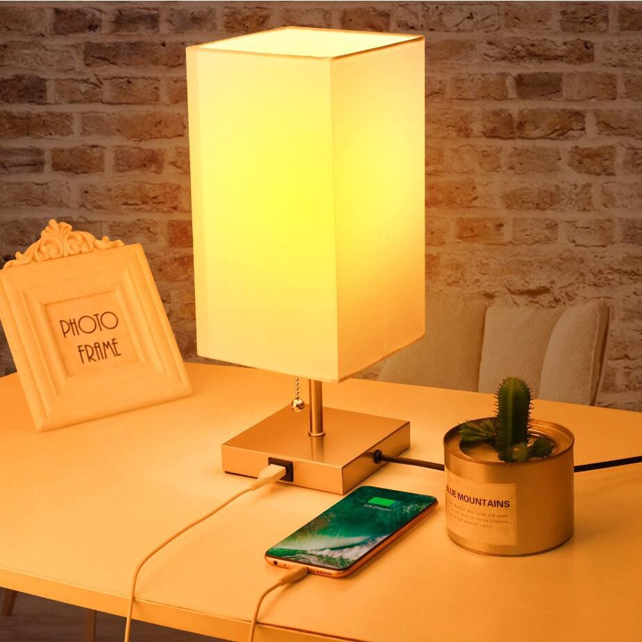 Modern USB table lamp night light fast charging for phone
